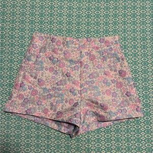 TCEC Floral High-Waist Shorts in Pink & Lavender